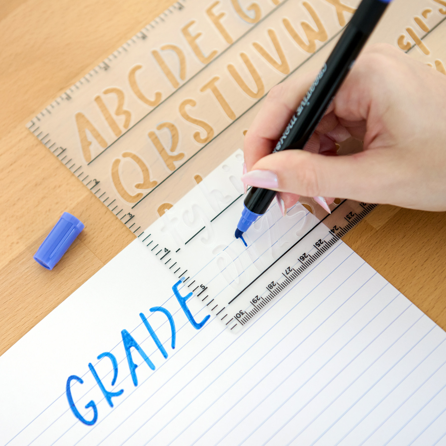 Creative Memories Letter Stencil Back To School Handwriting Stencil 660904 02