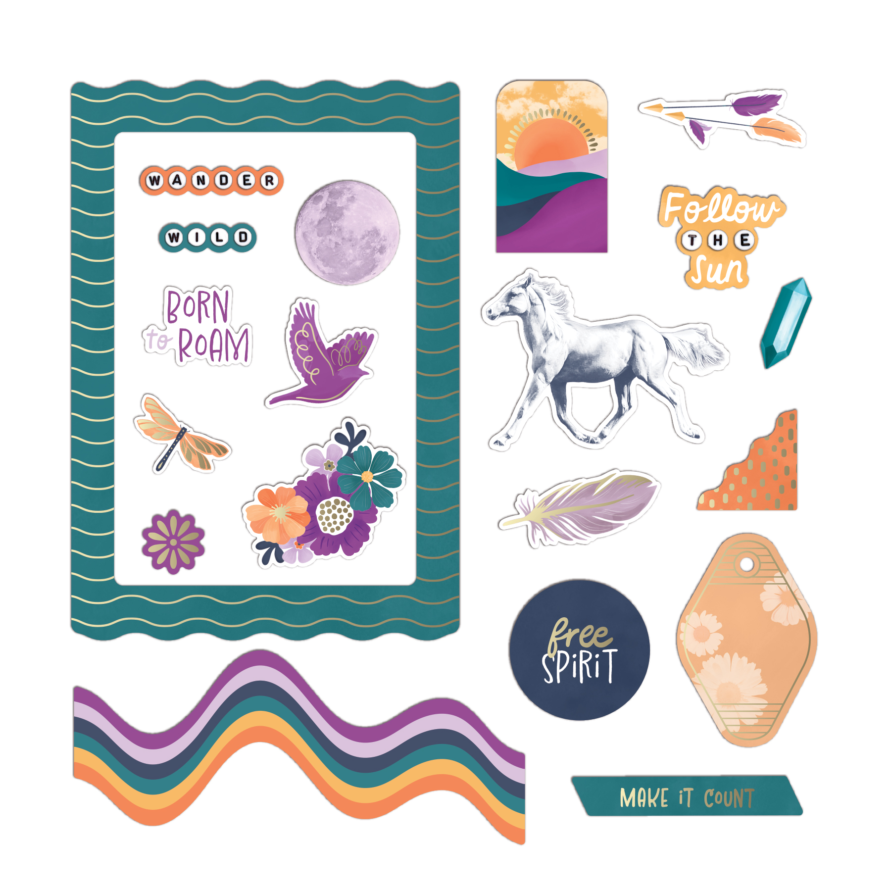 Creative Memories Free Spirit Foiled Embellishments 665540 01