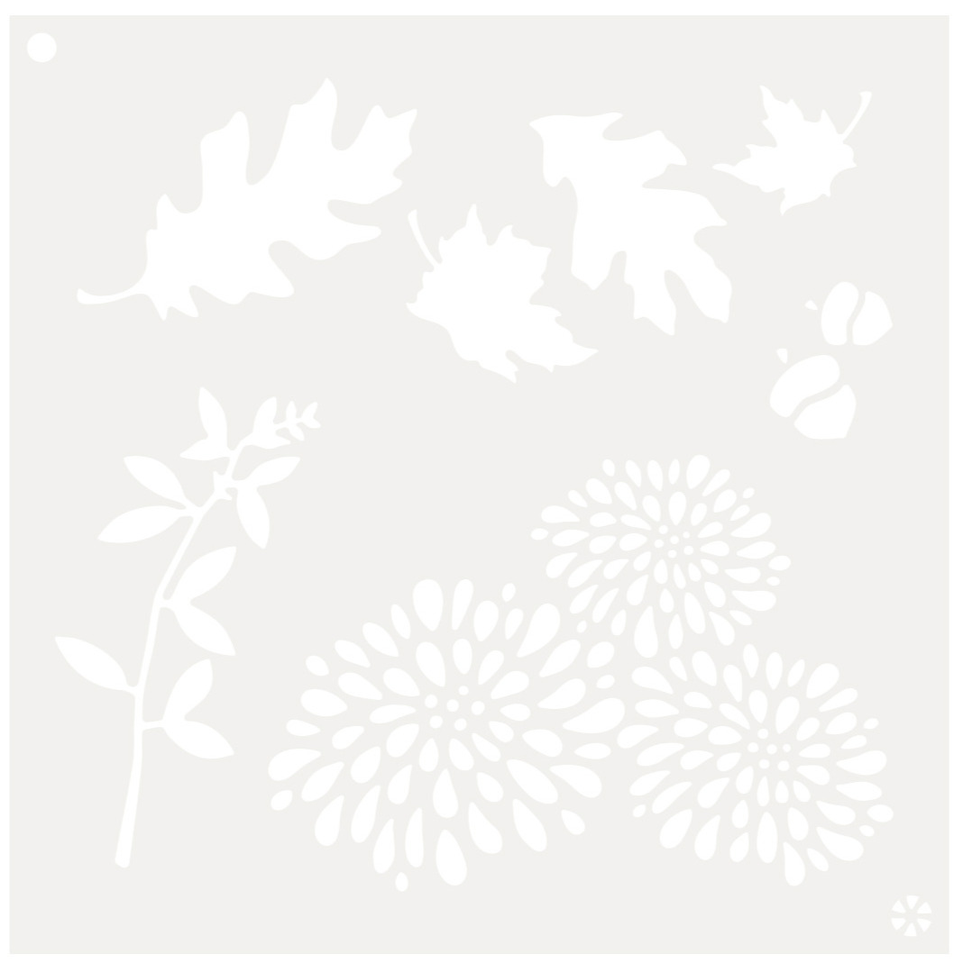 Autumn Elements stencil design